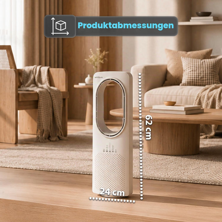 Wintem Freezy Turmventilator ohne Flügel, mit Fernbedienung und Timer, Wirbelkühler, mit Oszillation