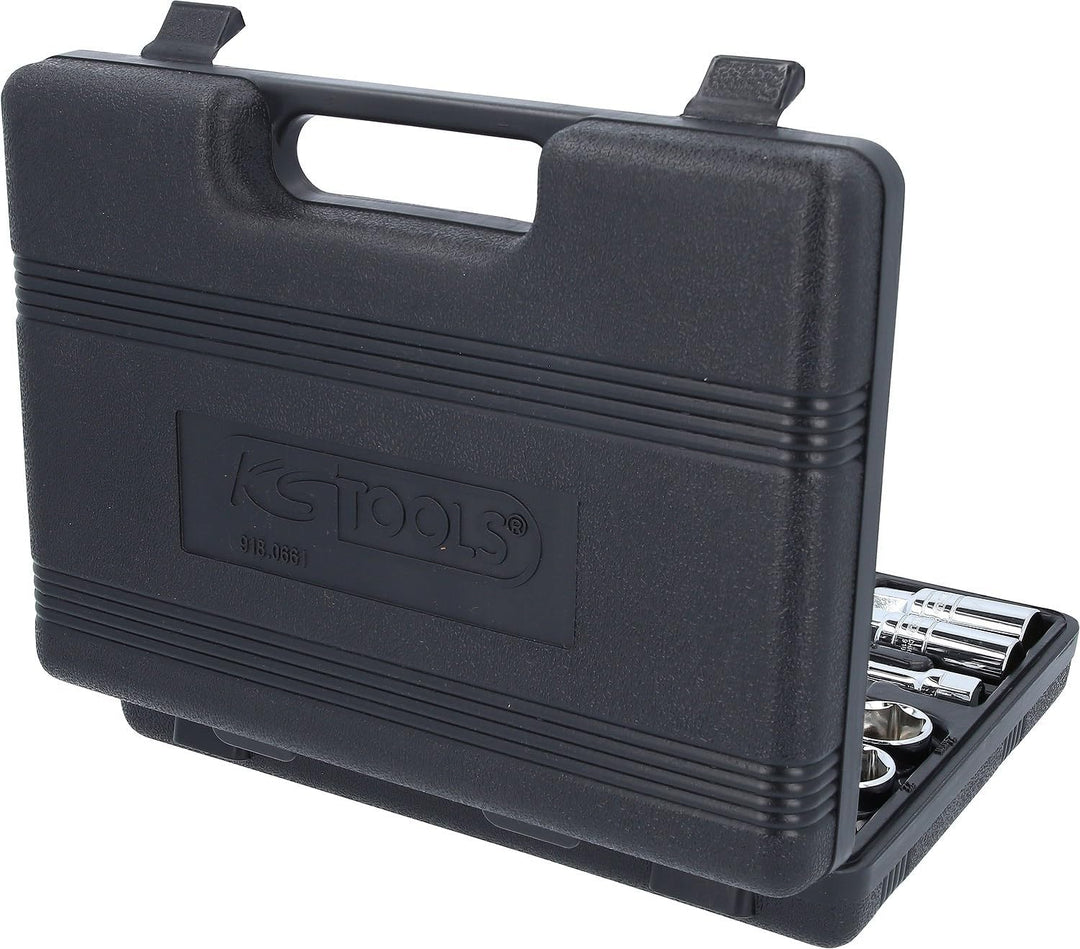 KS Tools 918.0661 3/8 Zoll CHROMEplus Steckschlüssel-Satz | inklusive Umschaltknarre, 45-Zahn | hoch