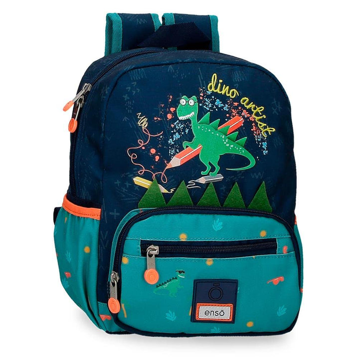Enso Dino artist Vorschulrucksack Multicolor 23x28x10 cm Polyester 6,44L Dino-Rucksack, Dino-Rucksac