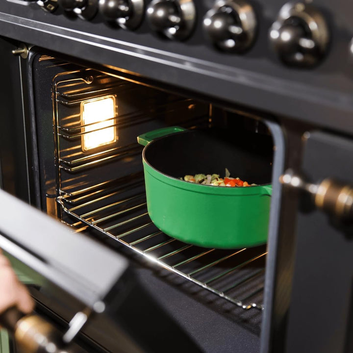 Cook & Pan - Go Green Gusseiserner Bräter 24 cm - 4 Liter-Induktionsgeeignet-PFAS frei -Antihaft- wä