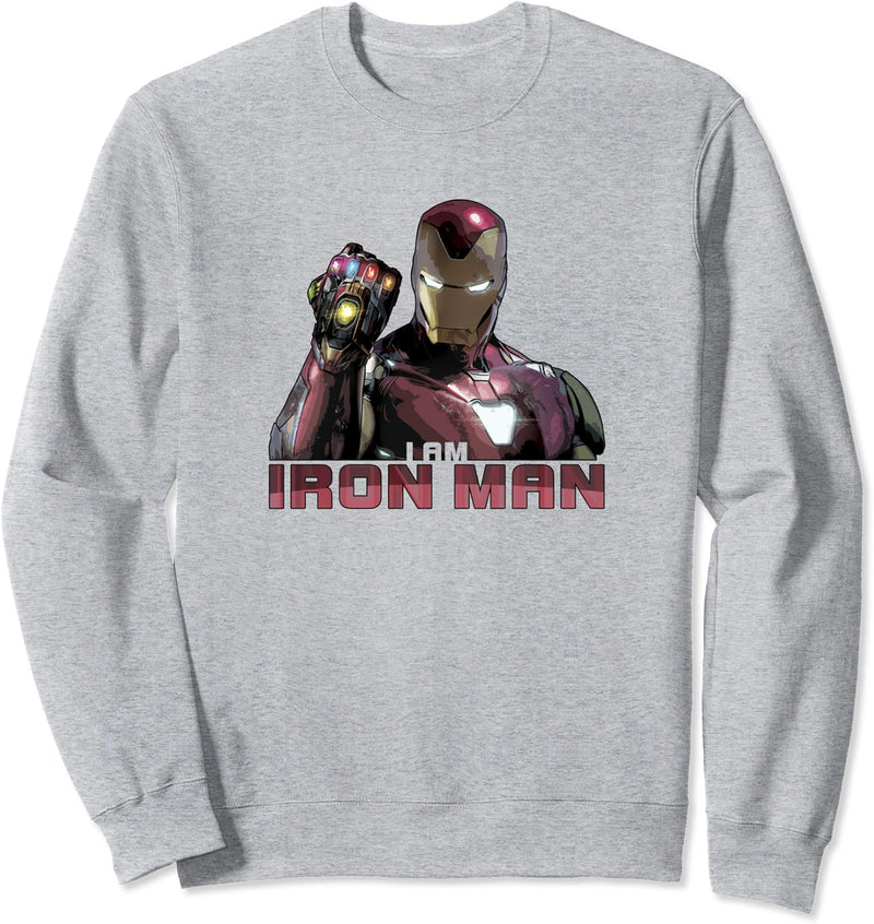 Marvel Avengers Endgame I Am Iron Man Movie Quote Portrait Sweatshirt
