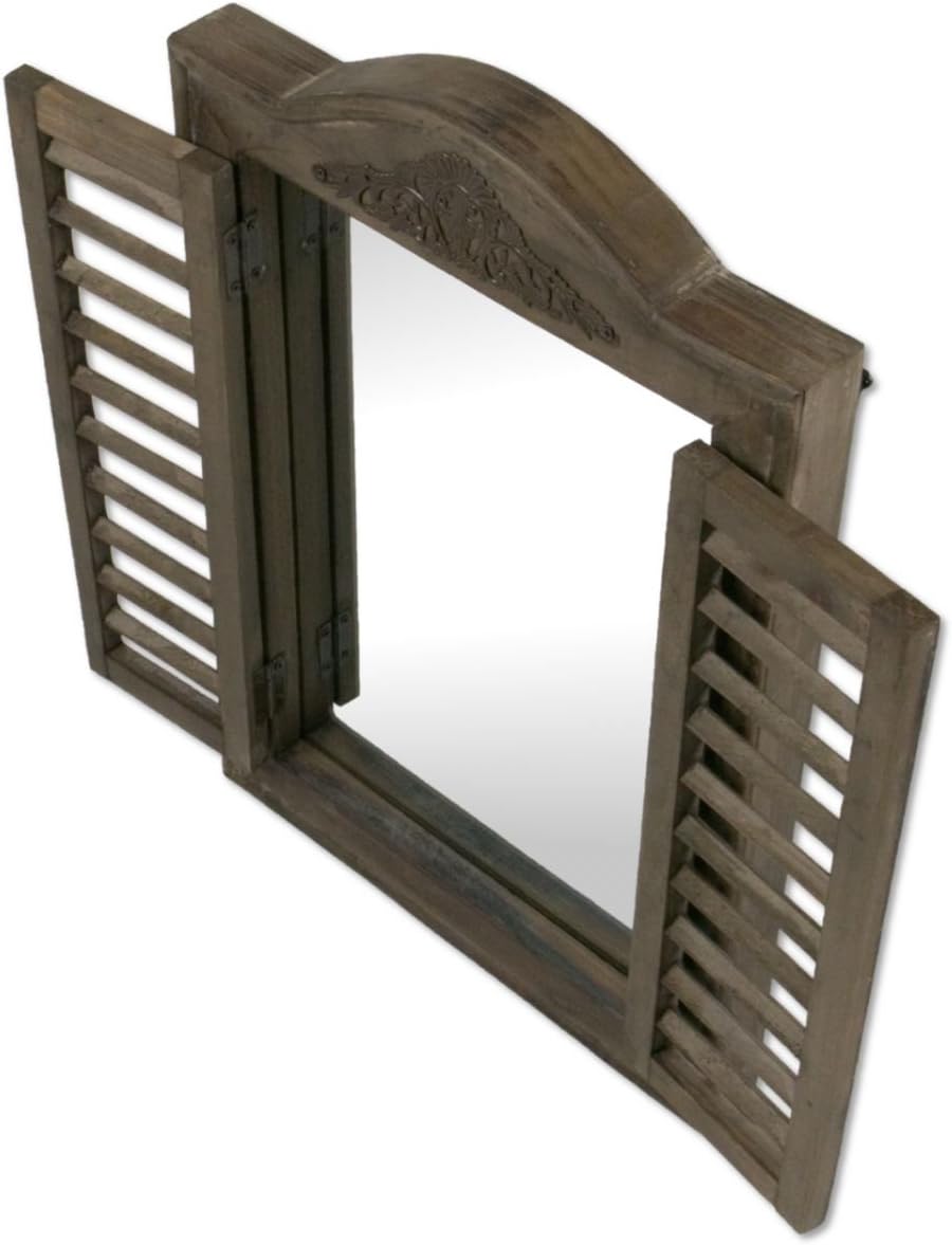 Boltze Spiegel Fensterladen 1 Stück, 31x45cm Kerzenhalter 31x45cm