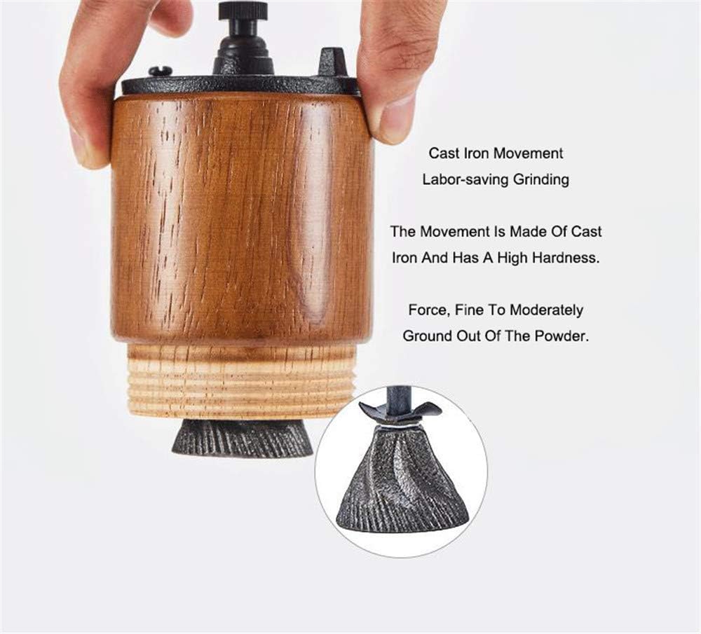 Akirakoki Manuelle Kaffeemühle aus Holz mit Gusseisen-Grat, grosse Kapazität, Handkurbel, tragbar, R