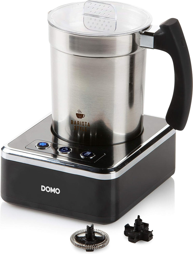 Domo DO717MF Milchaufschaeumer Edelstahl, Schwarz 650W, 230 milliliters