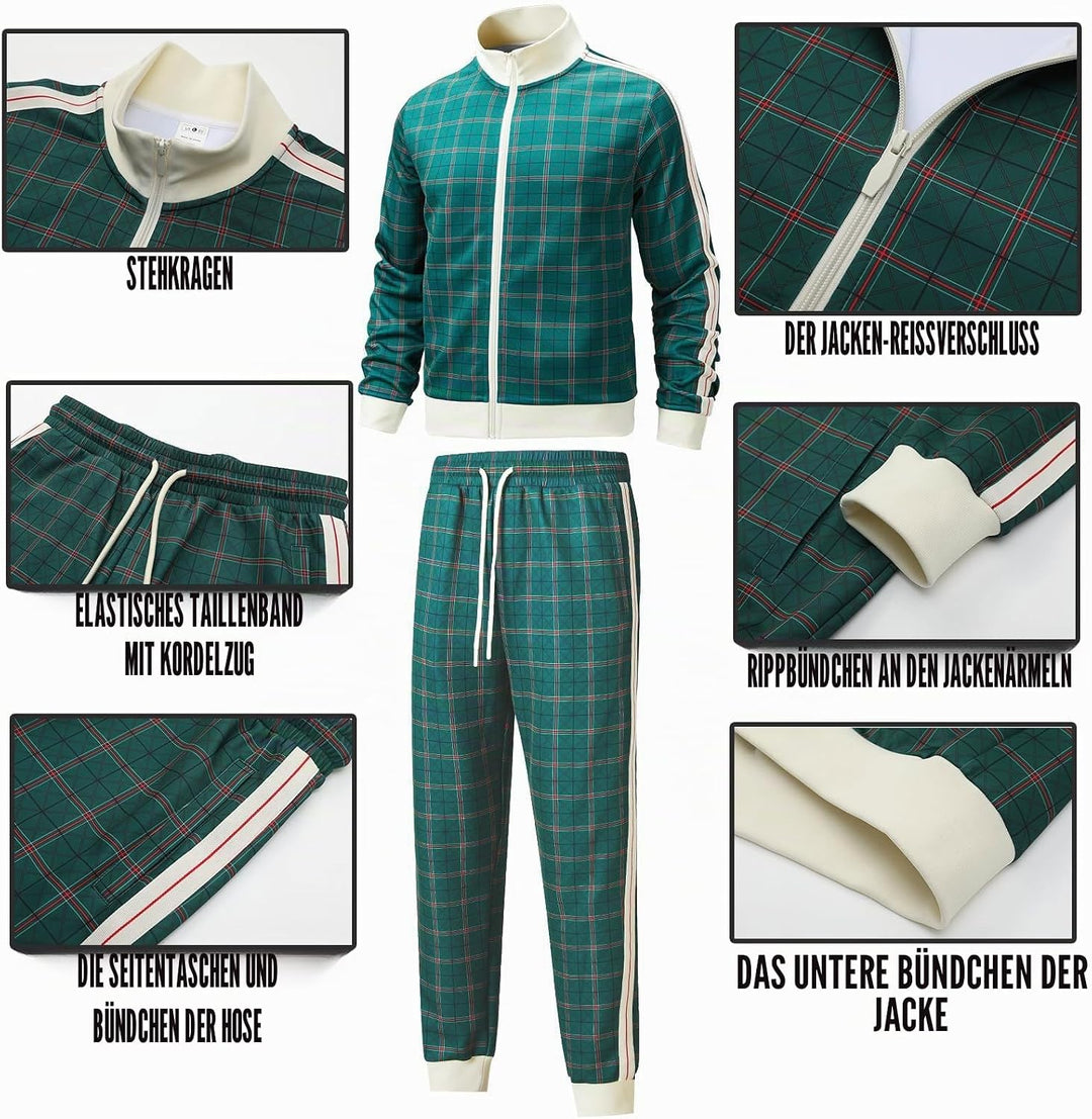 W JIANWANG Herren Jogginganzug Trainingsanzug Sportanzug Fussball Sporthose für Gym Tracksuit Atmung