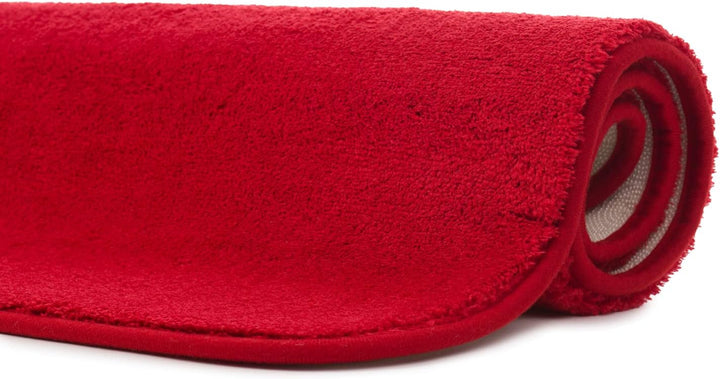 Gözze - Premium Rutschfester Badteppich, RIO, 100% Microfaser, 60 x 100 cm - Rot 60 x 100 cm ohne Au