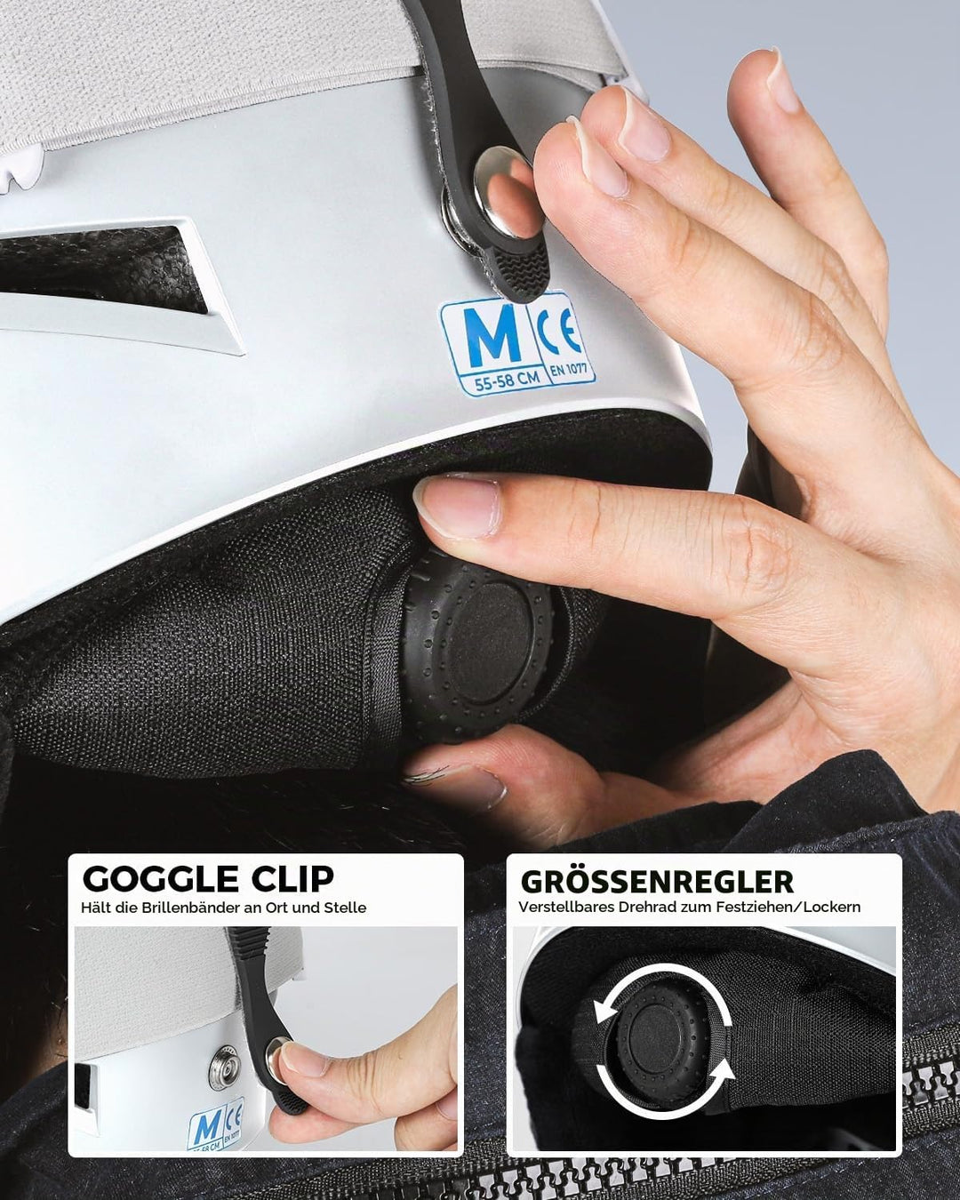 Victgoal Skihelm Herren Damen mit Warme Flusen-Ohrpolster, Gute Belüftung Sicherheits Snowboard Helm