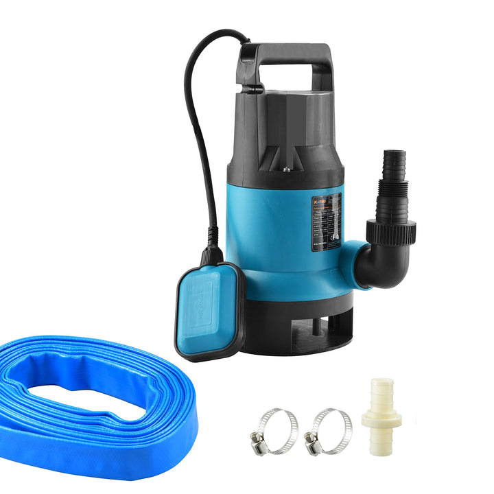 KATSU 400W Tragbare Tauchpumpe für sauberes und schmutziges Wasser 8000L/h für Gartenteich, Pools, G