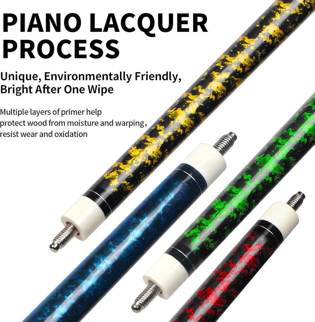Horse Billard Queue, 58" Billiard Cue Pool Cue Stick 13mm Spitzen für Billard Tisch Sport Set mit 4