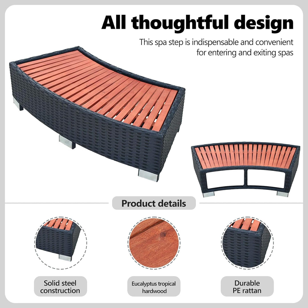 vidaXL Whirlpool Einstieg Trittstufe Treppe Whirlpooltreppe Pool Einstiegstreppe Einstiegshilfe Outd