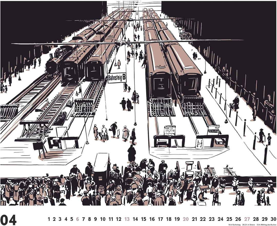 DUMONT - Berlin: Die Goldenen Zwanziger 2025 Wandkalender, 60x50cm, Kunstkalender mit Zeichnungen vo