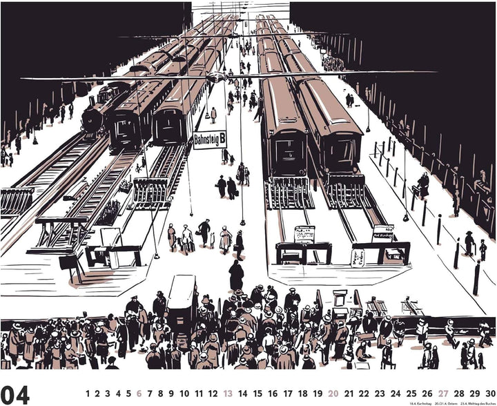DUMONT - Berlin: Die Goldenen Zwanziger 2025 Wandkalender, 60x50cm, Kunstkalender mit Zeichnungen vo