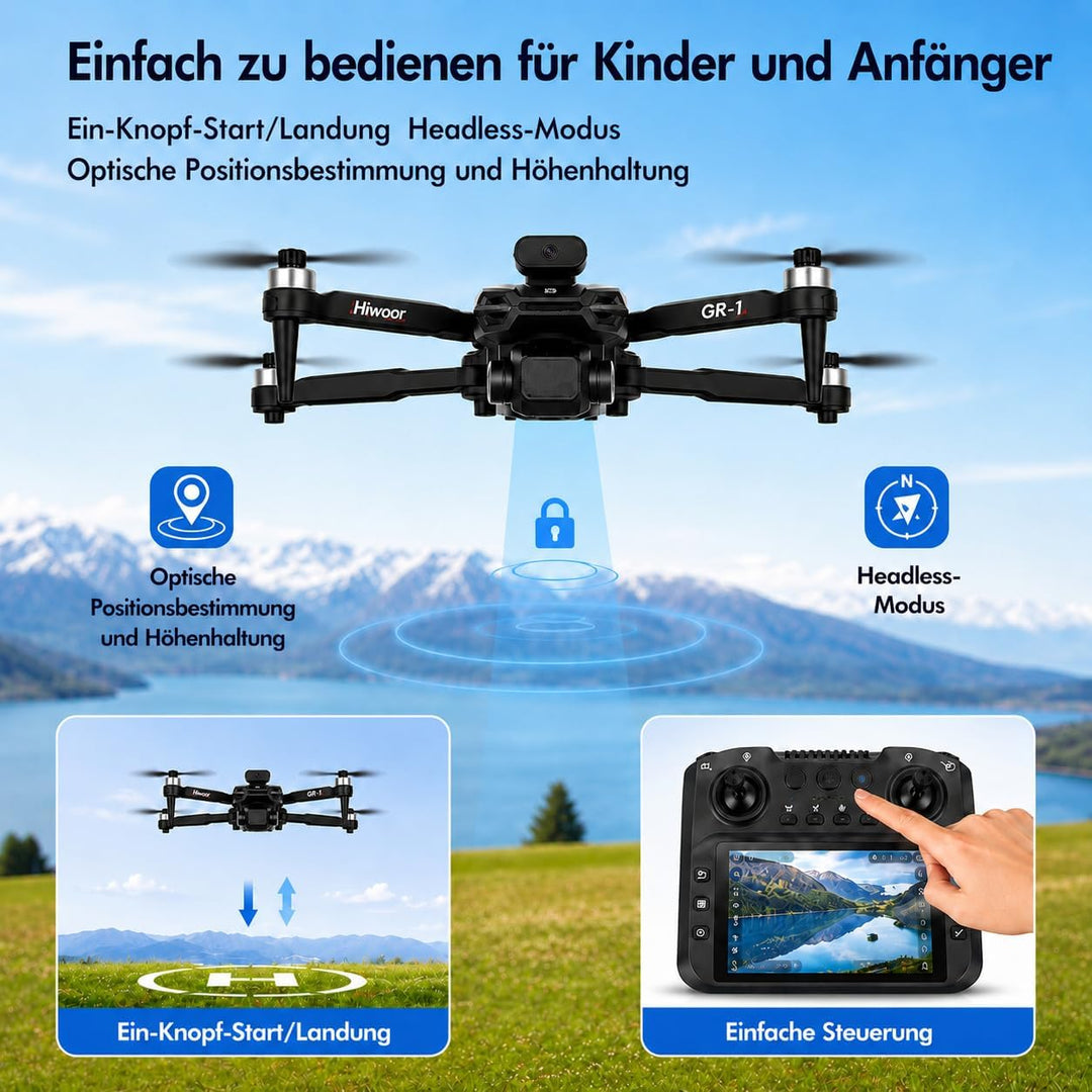 4,3"FPV-Drohne mit integriertem Bildschirm, Hindernisvermeidung, 1080P Kamera, bürstenloser Motor, 2