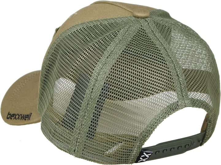 Bexxwell Trucker Cap grün mit Klett-Patch (optimale Passform, Kappe, Green, Truckercap, Logo, Cap, U