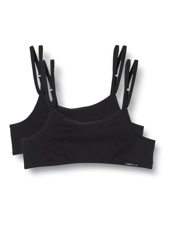 Skiny Mädchen T-Shirt-BH (2er Pack) 140 Schwarz, 140 Schwarz