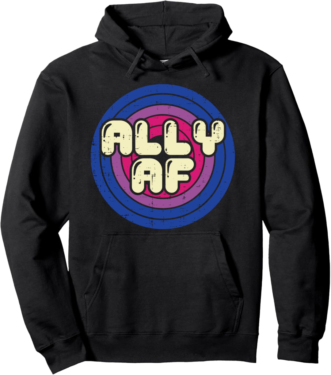 All AF Bisexual Color Retro Bi Pride Flag LGBTQ Men Women Pullover Hoodie