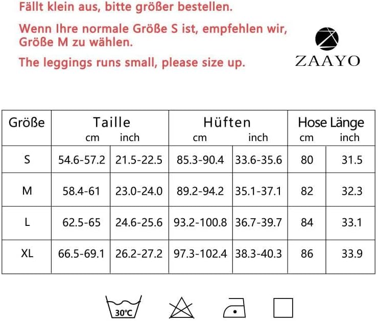 ZAAYO Damen Gym Leggings Sport Booty Scrunch Butt High Waist Seamless Yoga Hosen 