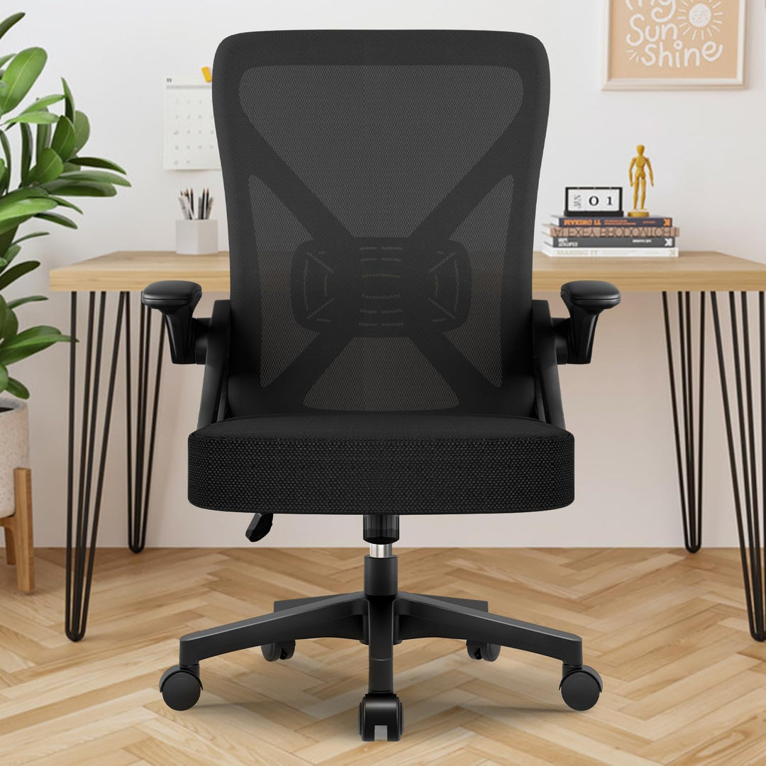 Airchros Bürostuhl, Schreibtischstuhl Bürostuhl ergonomisch mit hochklappbaren Armlehnen, Einstellba