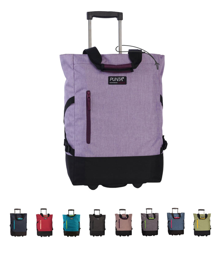 Punta® Einkaufstrolley 33L Flieder | Einkaufstrolley modern mit Skater-Rollen – leise & leichtgängig