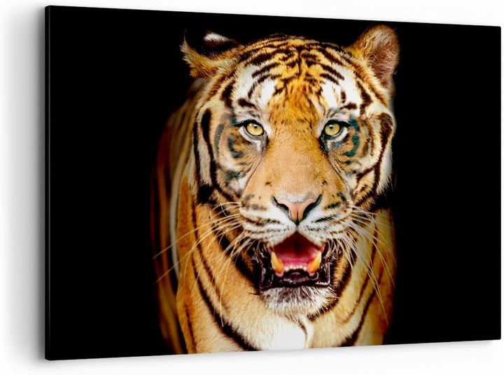ARTTOR Bilder auf Leinwand 100x70cm Leinwandbild mit Rahmen tiger tier Gross Wanddeko Bild Schlafzim