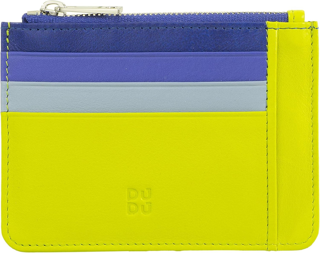 DuDu Kreditkartenetui aus echtem Leder Geldscheinfach mit Reissverschluss Lime, Lime