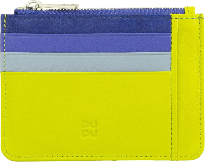 DuDu Kreditkartenetui aus echtem Leder Geldscheinfach mit Reissverschluss Lime, Lime