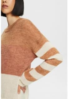 ESPRIT Pullover im Colorblock-Design, Wollmix