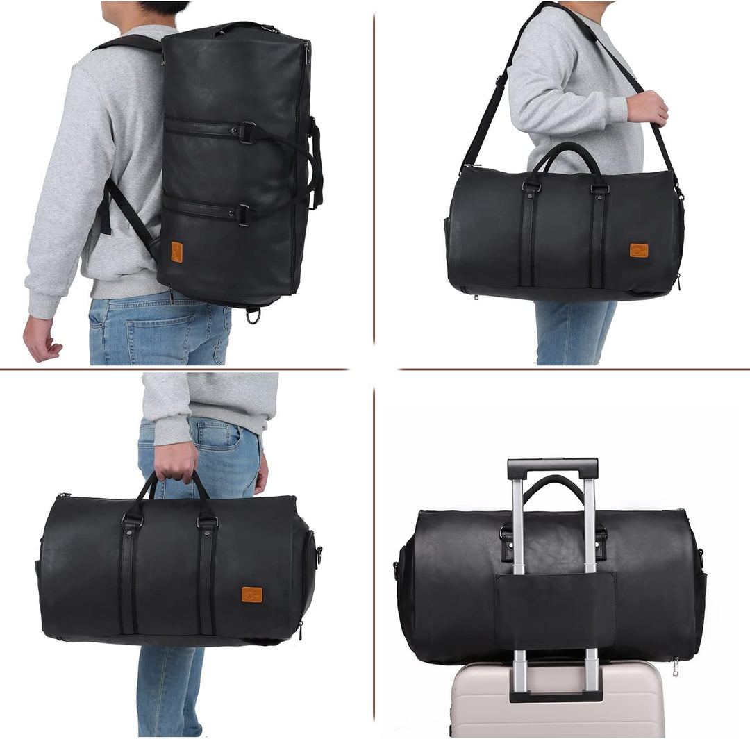 Tragbarer Kleidersack, Herrenkleidersack für Geschäftsreisen, grosse Lederreisetasche mit Schuhfach