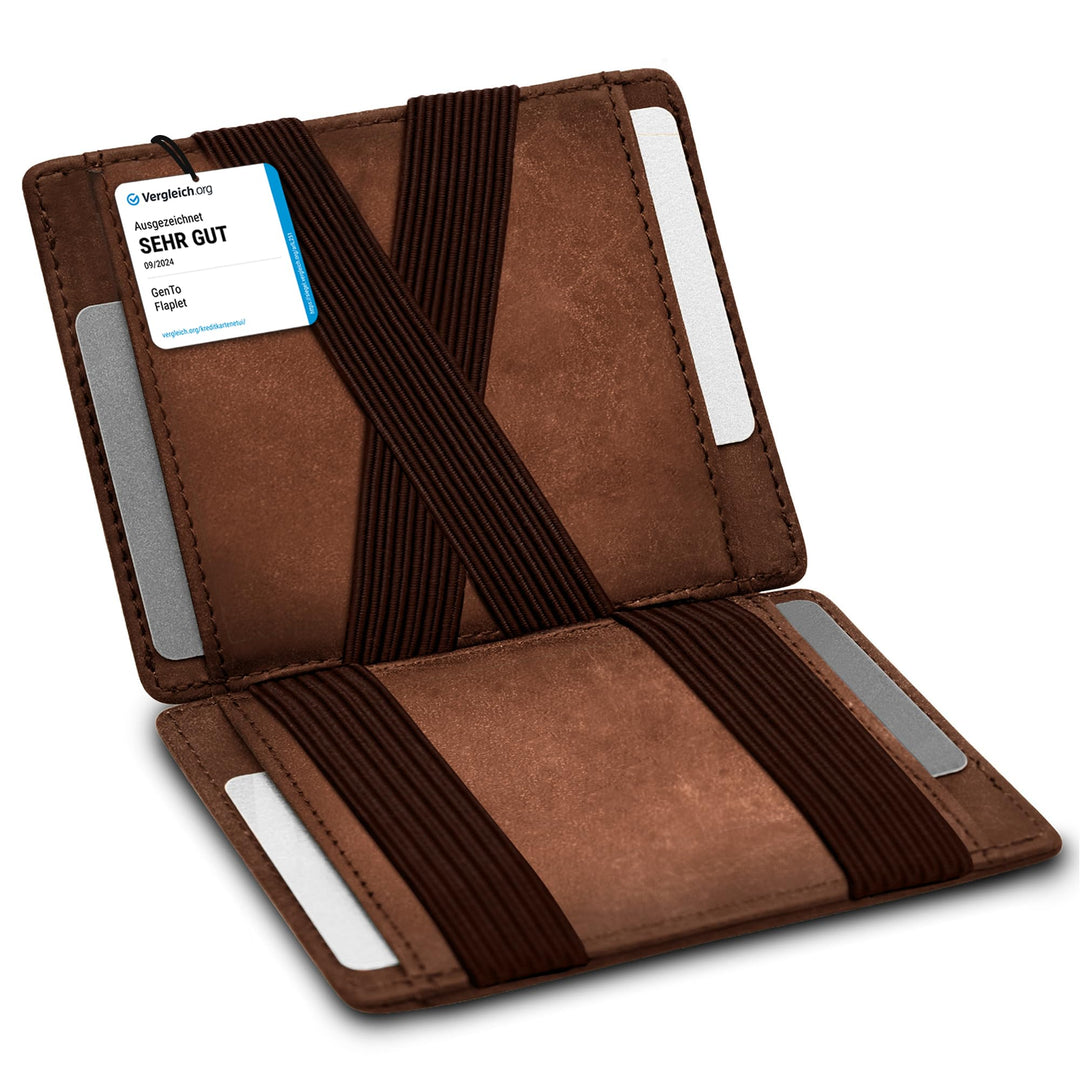GenTo - Geldbörse mit/ohne Münzfach - TÜV geprüfter RFID NFC Schutz - Magic Wallet - Inklusive Gesch