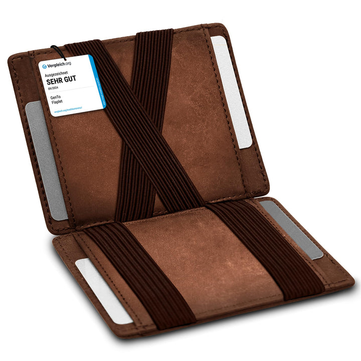 GenTo - Geldbörse mit/ohne Münzfach - TÜV geprüfter RFID NFC Schutz - Magic Wallet - Inklusive Gesch