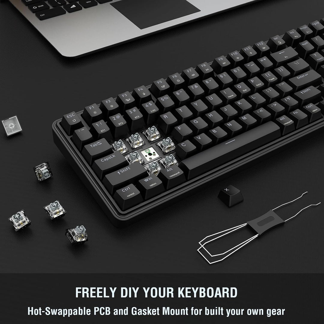 Redragon S162 3-Modus Wireless Gaming Tastatur & Maus-Kombination, 99 Tasten K744 RGB Gaming-Tastatu