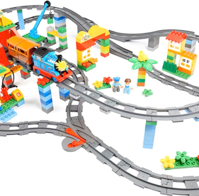 Bausteine Zug Schienen Set,32 pcs City Eisenbahn Schienen,Schienen Erweiterungsset,Spielzeug Eisenba