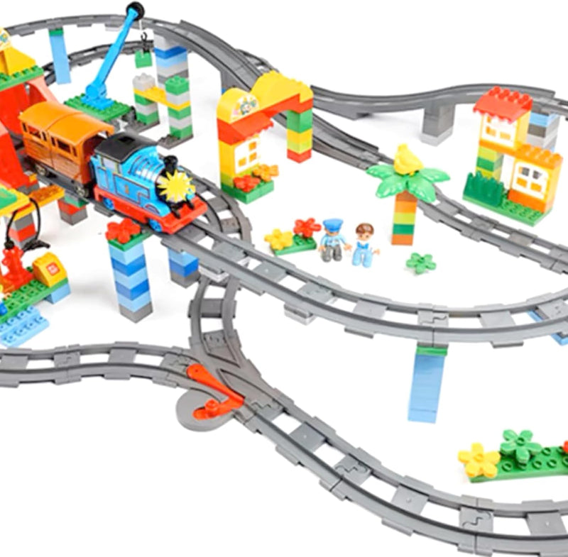 Bausteine Zug Schienen Set,32 pcs City Eisenbahn Schienen,Schienen Erweiterungsset,Spielzeug Eisenba