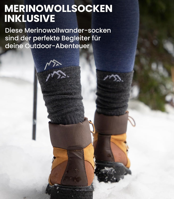 Merino Wolle Thermounterwäsche Damen - Merino Unterhose Damen Merino Leggings + Wollsocken M 250 Dee