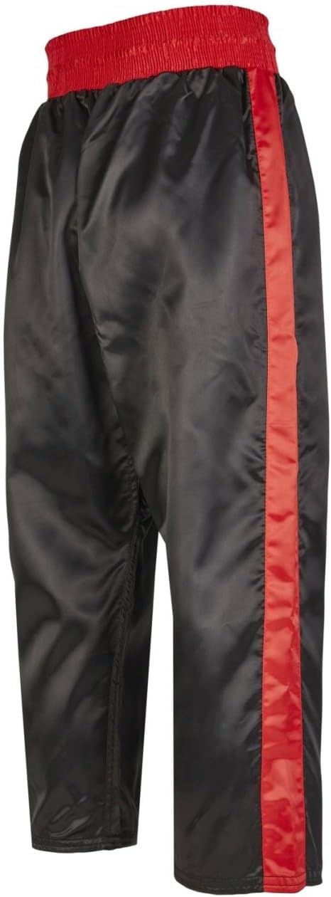 Kickboxhose Basic PX Kickboxing Bestickung - schwarz rot mit Gummibund - Weiche Ausführung - Kickbox
