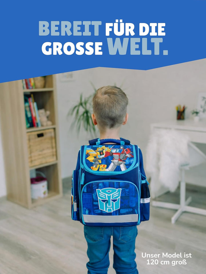 Familando Transformers Schulranzen 1. Klasse für Jungen und Mädchen · ergonomischer Tornister · Jung