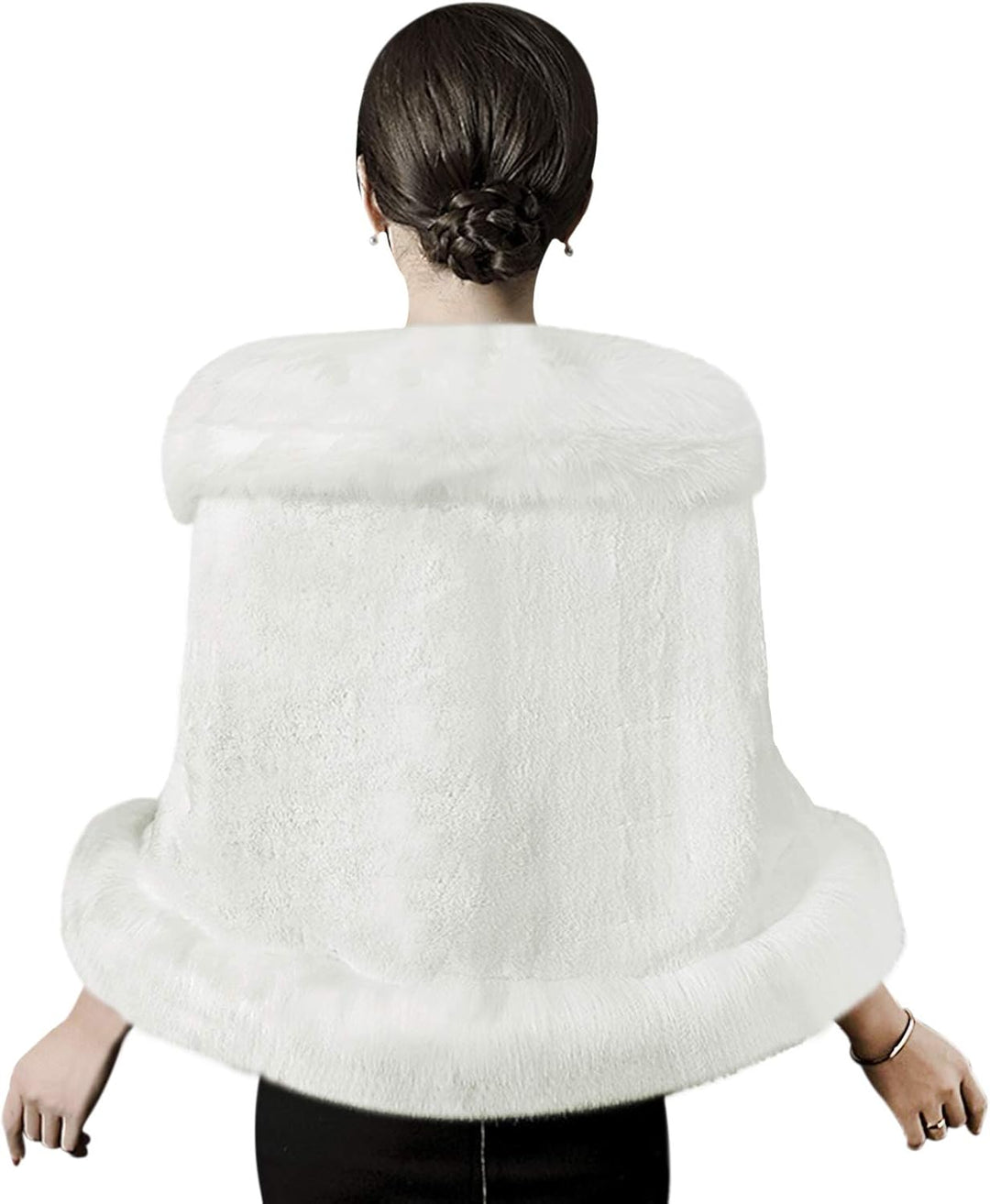 Damen Kunstpelz Schals und Wraps Braut Pelz Wedding Shawls Warm Schal Stola Brautzusatz Hochzeit Abe
