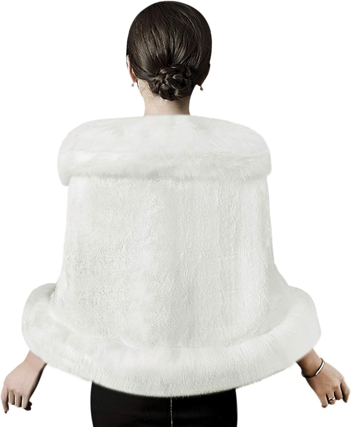 Damen Kunstpelz Schals und Wraps Braut Pelz Wedding Shawls Warm Schal Stola Brautzusatz Hochzeit Abe