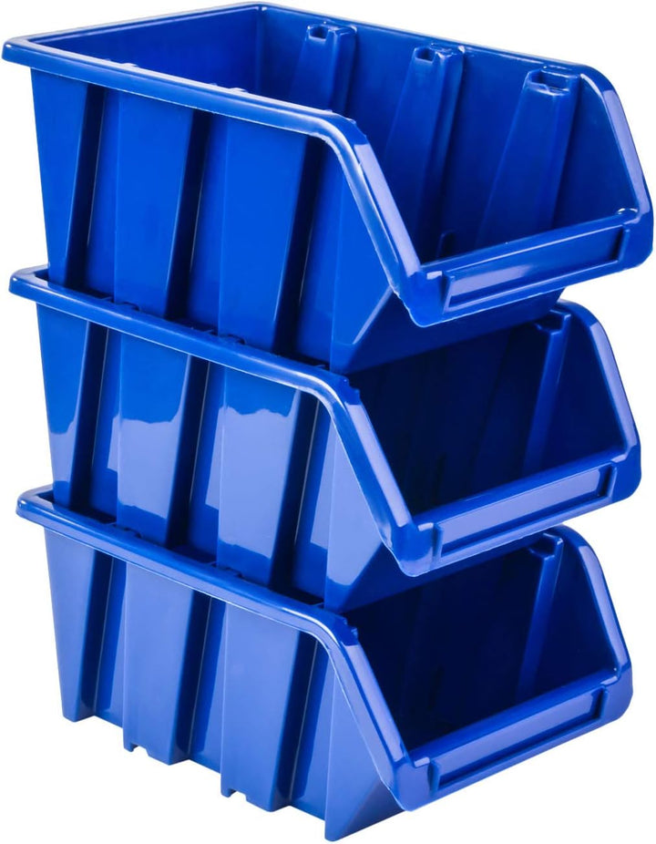 PAFEN 10x Stapelboxen – 70x100x155 mm - NP6 Blau Farbe – Lagerboxen Sichtlagerkästen Stapelbehälter
