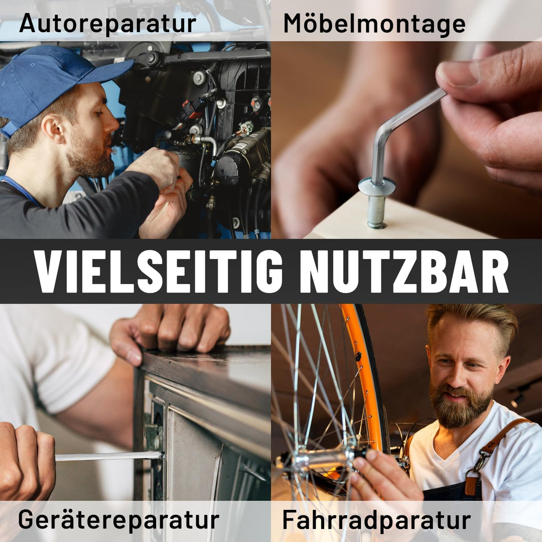greate 2x Innensechskantschlüssel Set mit Kugelkopf 13 teilig - 1,27 bis 10 mm Sechskantschlüssel Se