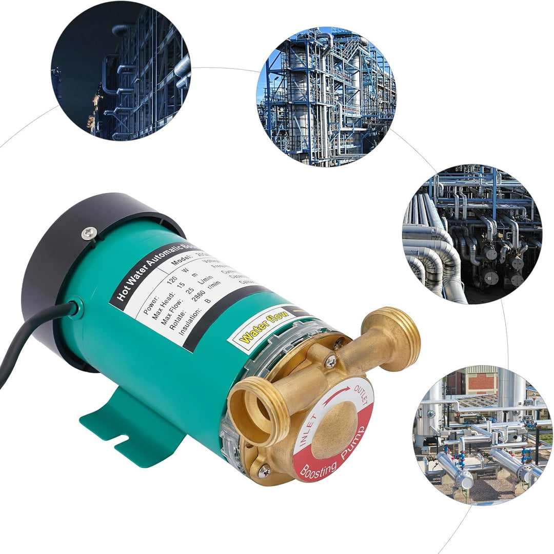 120W Druckerhöhungspumpe Kreiselpumpe 25L/min Umwälzpumpe Heizung, Automatische Start-/Abschaltpumpe