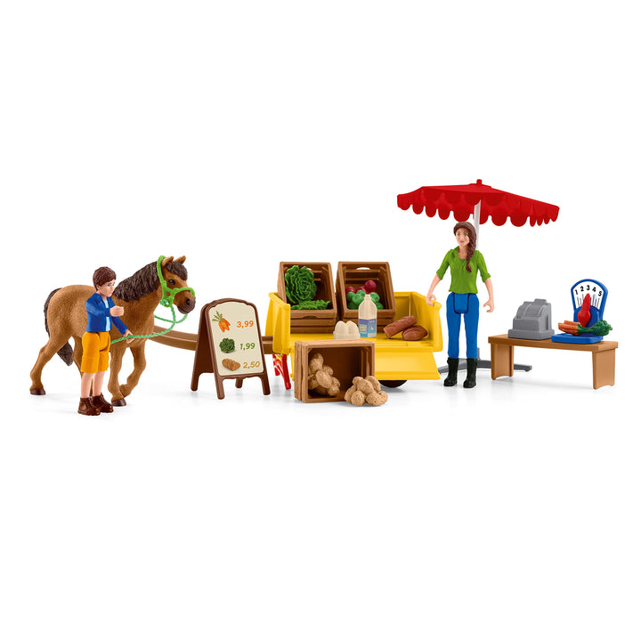 SCHLEICH 42528 Mobiler Farm Stand, ab 3 Jahren, Farm World - Spielset, 21 Teile Single Standardverpa