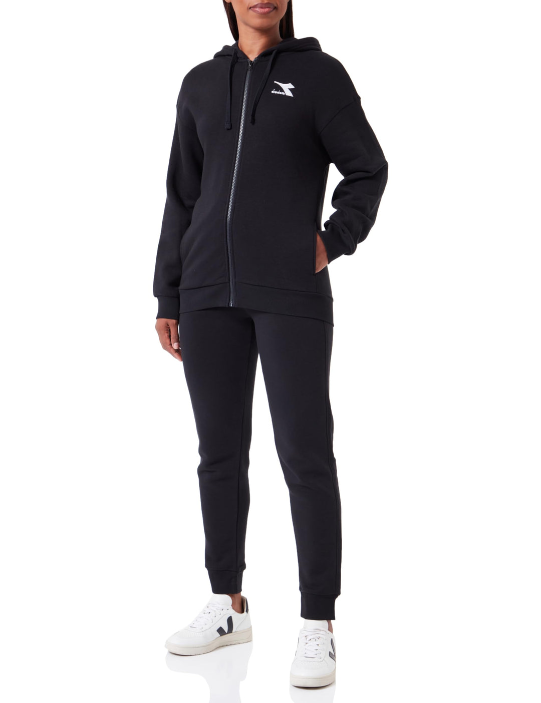 Diadora Damen L.Tracksuit HD FZ CORE XS Schwarz, XS Schwarz