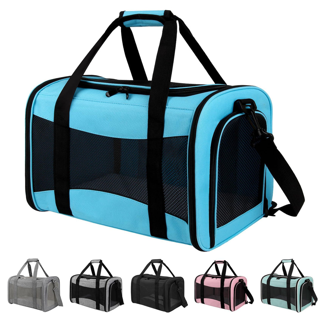 Transportbox für Katzen, weich, Grösse M, Blau 17.0"L x 11.0"W x 11.0"H Blau, 17.0"L x 11.0"W x 11.0