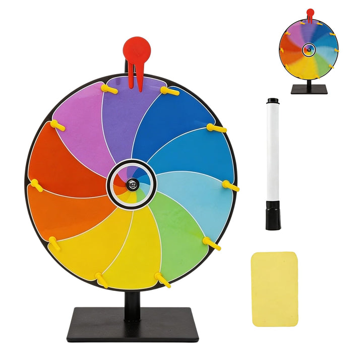 Glücksrad, 30cm Glücksrad Zum Drehen Mit Ständer, 10 Slots Glücksrads Zum Selbstgestalten Mit Marker