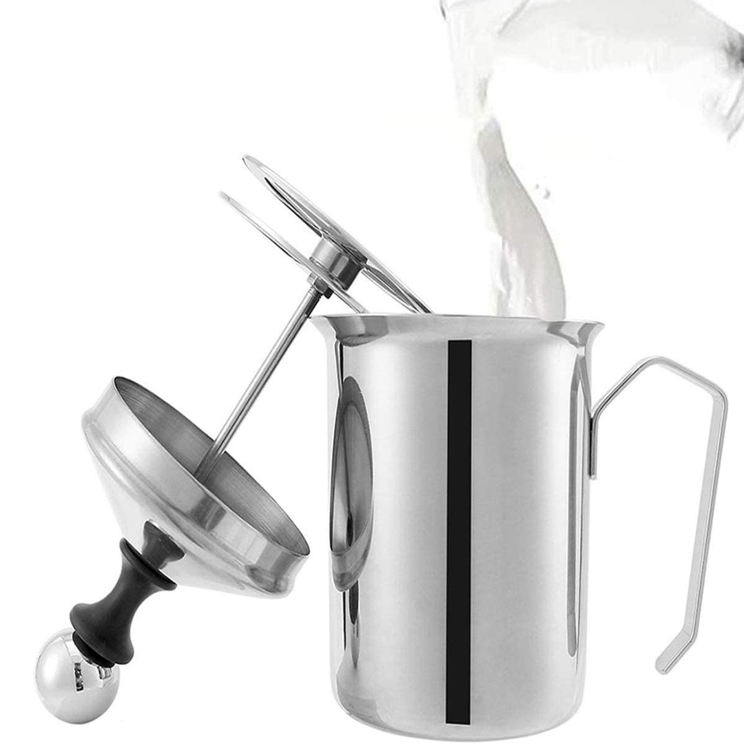 Lychee 800ML Milchaufschaeumer,Edelstahl Double Mesh Milchaufschäumer mit Doppel Mesh, Milchaufschäu