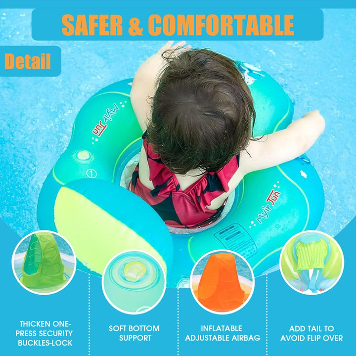 Schwimmring für Neugeborene, 3–12 Monate, Orange, aufblasbarer Baby-Pool-Schwimmring mit Sicherheits