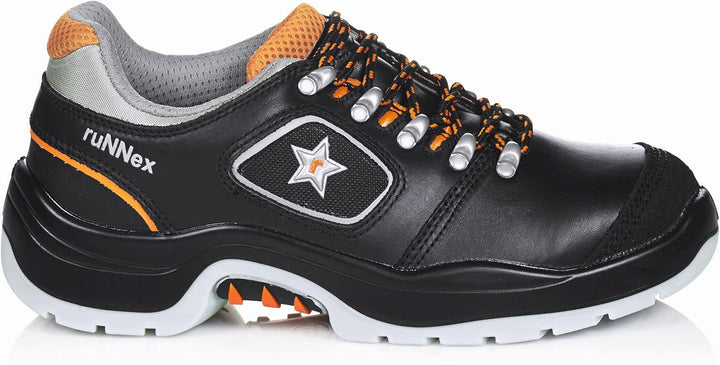 ruNNex Sicherheitsschuhe S3 Arbeitsschuhe mit Alu-Kappe, baugeeignet, 43, schwarz, 5307 43 EU Schwar