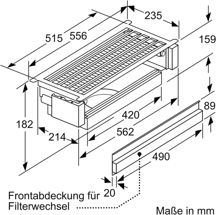 Bosch DWZ1IX1C6 Zubehör für Dunstabzüge, Clean Air Plus Umluftmodul, Made in Germany