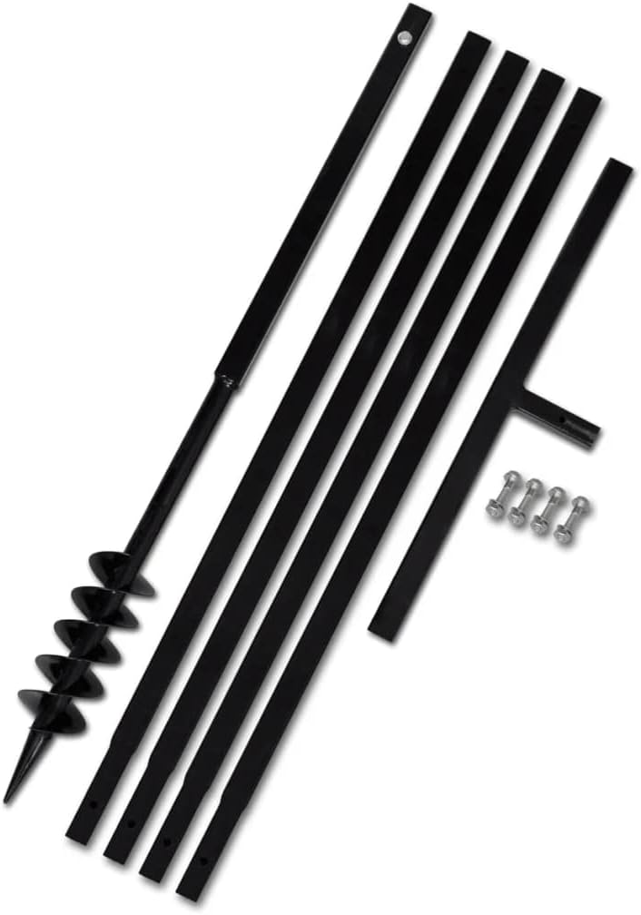 WIFESE Erdbohrer mit Griff 80 mm Verlängerungsrohr 5 m Bohrer Benzin Erdbohrer für Bohrmaschine Hand